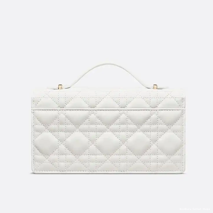 Cheap Handle Dior Lambskin Miss Bag Top Cannage White Mini 0406 Hot Sale